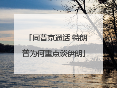 同普京通话 特朗普为何重点谈伊朗