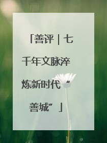 善评｜七千年文脉淬炼新时代“善城”