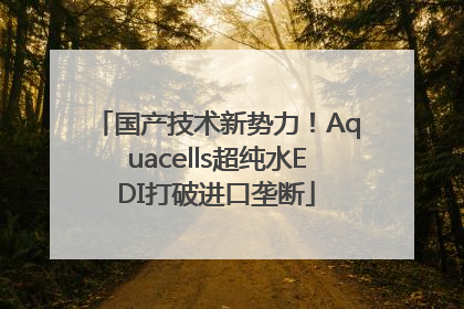 国产技术新势力！Aquacells超纯水EDI打破进口垄断