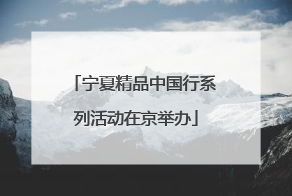 宁夏精品中国行系列活动在京举办