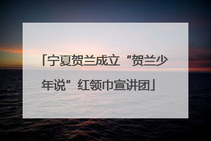 宁夏贺兰成立“贺兰少年说”红领巾宣讲团