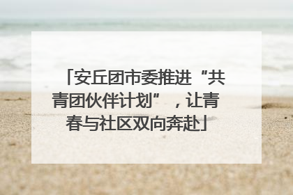 安丘团市委推进“共青团伙伴计划”，让青春与社区双向奔赴