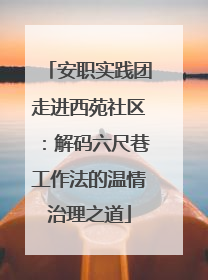 安职实践团走进西苑社区：解码六尺巷工作法的温情治理之道