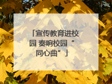 宣传教育进校园 奏响校园“同心曲”