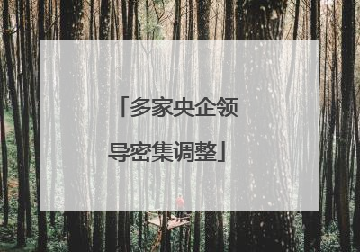 多家央企领导密集调整