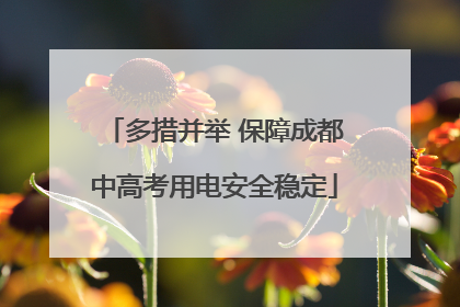 多措并举 保障成都中高考用电安全稳定
