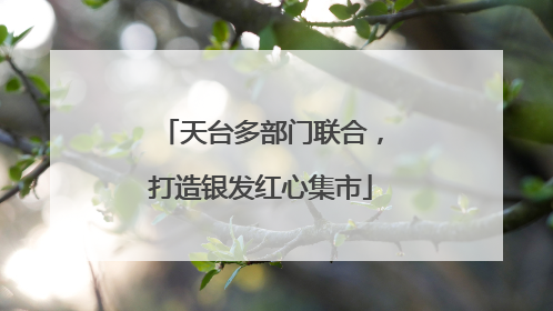 天台多部门联合，打造银发红心集市