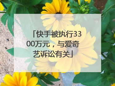 快手被执行3300万元，与爱奇艺诉讼有关