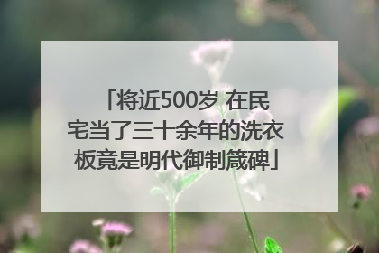 将近500岁 在民宅当了三十余年的洗衣板竟是明代御制箴碑