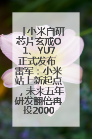 小米自研芯片玄戒O1、YU7正式发布 雷军：小米站上新起点，未来五年研发翻倍再投2000亿元