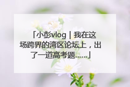 小彭vlog｜我在这场跨界的湾区论坛上，出了一道高考题……