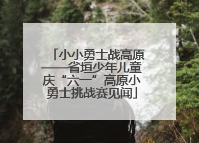 小小勇士战高原——省垣少年儿童庆“六一”高原小勇士挑战赛见闻