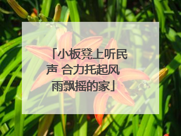 小板凳上听民声 合力托起风雨飘摇的家