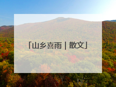 山乡喜雨｜散文