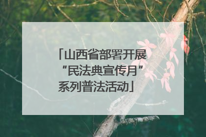 山西省部署开展“民法典宣传月”系列普法活动