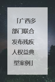 广西多部门联合发布残疾人权益典型案例