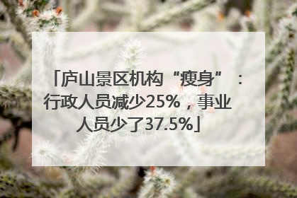 庐山景区机构“瘦身”：行政人员减少25%，事业人员少了37.5%
