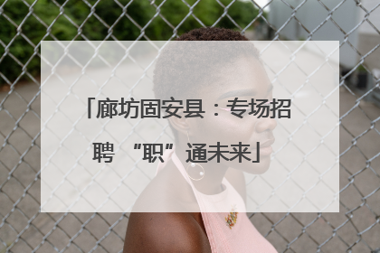 廊坊固安县：专场招聘 “职”通未来