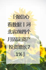 强信心 看数据丨河北省前四个月固定资产投资增长7.1%