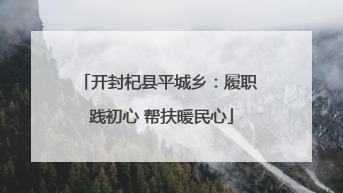 开封杞县平城乡：履职践初心 帮扶暖民心