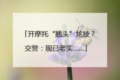开摩托“翘头”炫技？交警：现已老实……