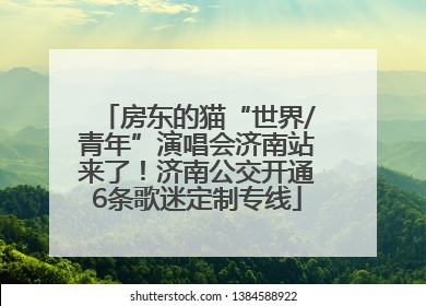 房东的猫“世界/青年”演唱会济南站来了！济南公交开通6条歌迷定制专线