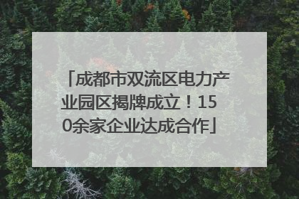 成都市双流区电力产业园区揭牌成立！150余家企业达成合作