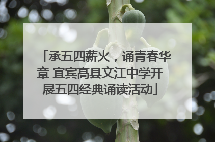 承五四薪火，诵青春华章 宜宾高县文江中学开展五四经典诵读活动