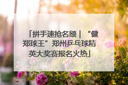 拼手速抢名额｜“健郑球王”郑州乒乓球精英大奖赛报名火热