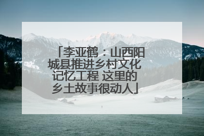李亚鹤：山西阳城县推进乡村文化记忆工程 这里的乡土故事很动人