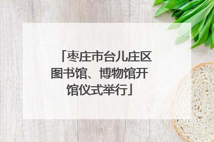 枣庄市台儿庄区图书馆、博物馆开馆仪式举行