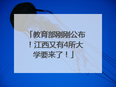 教育部刚刚公布！江西又有4所大学要来了！
