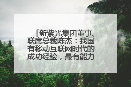 新紫光集团董事、联席总裁陈杰：我国有移动互联网时代的成功经验，最有能力做好AI应用创新