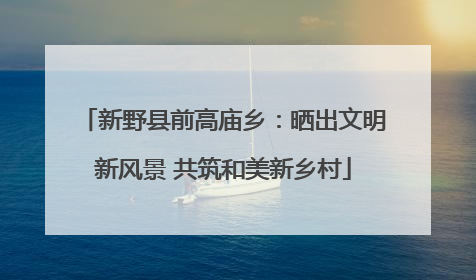 新野县前高庙乡：晒出文明新风景 共筑和美新乡村
