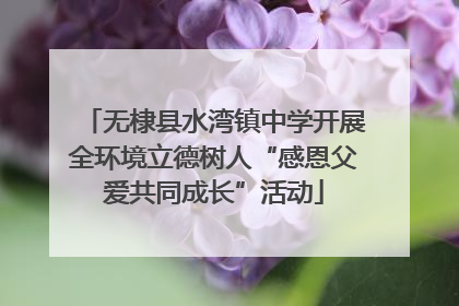 无棣县水湾镇中学开展全环境立德树人“感恩父爱共同成长”活动