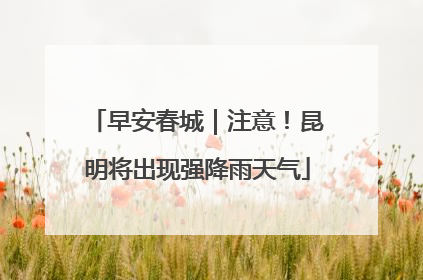 早安春城｜注意！昆明将出现强降雨天气