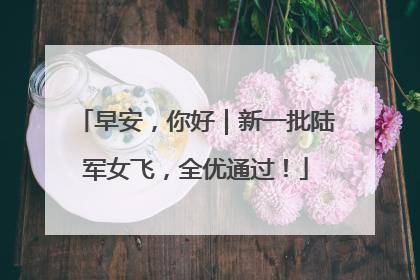 早安，你好｜新一批陆军女飞，全优通过！