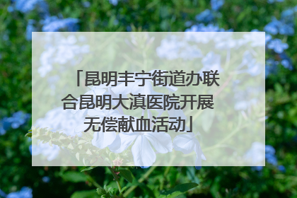 昆明丰宁街道办联合昆明大滇医院开展无偿献血活动