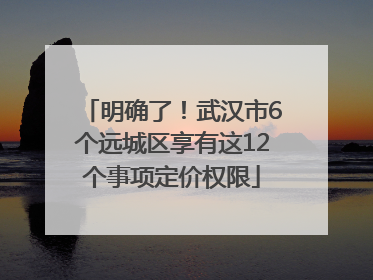 明确了！武汉市6个远城区享有这12个事项定价权限