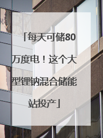 每天可储80万度电！这个大型锂钠混合储能站投产