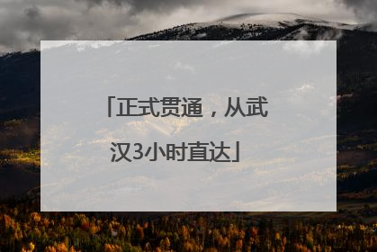 正式贯通，从武汉3小时直达