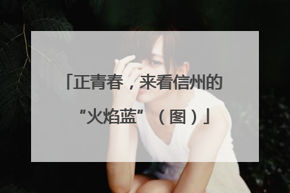 正青春，来看信州的“火焰蓝”（图）
