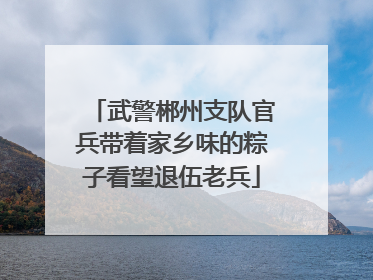 武警郴州支队官兵带着家乡味的粽子看望退伍老兵