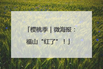 樱桃季｜微海报：福山“红了”！