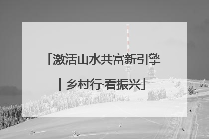 激活山水共富新引擎｜乡村行·看振兴