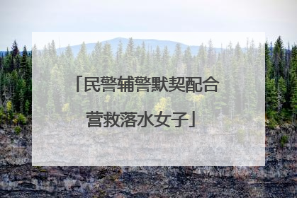 民警辅警默契配合 营救落水女子