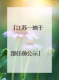 江苏一地干部任前公示