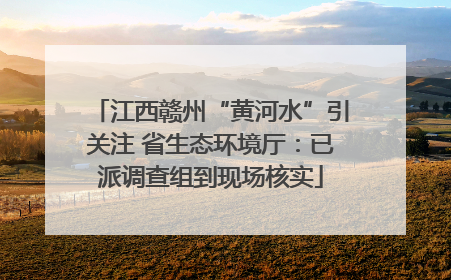 江西赣州“黄河水”引关注 省生态环境厅：已派调查组到现场核实