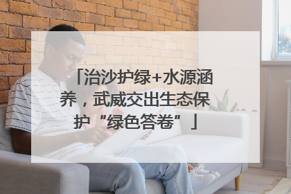 治沙护绿+水源涵养，武威交出生态保护“绿色答卷”
