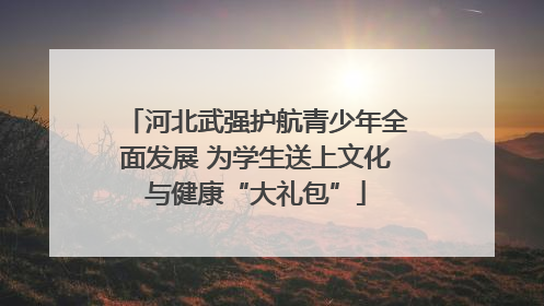 河北武强护航青少年全面发展 为学生送上文化与健康“大礼包”
